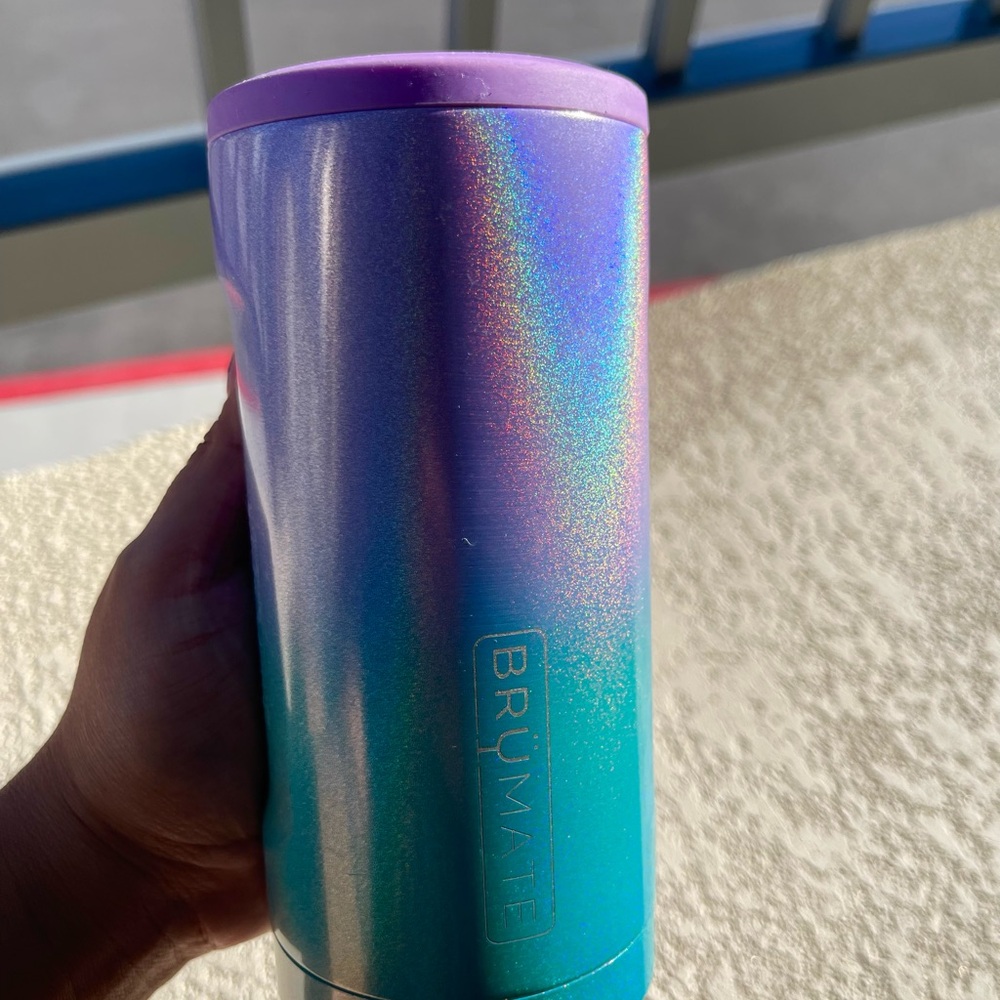 Purple and Blue Holographic Coffee Tumbler